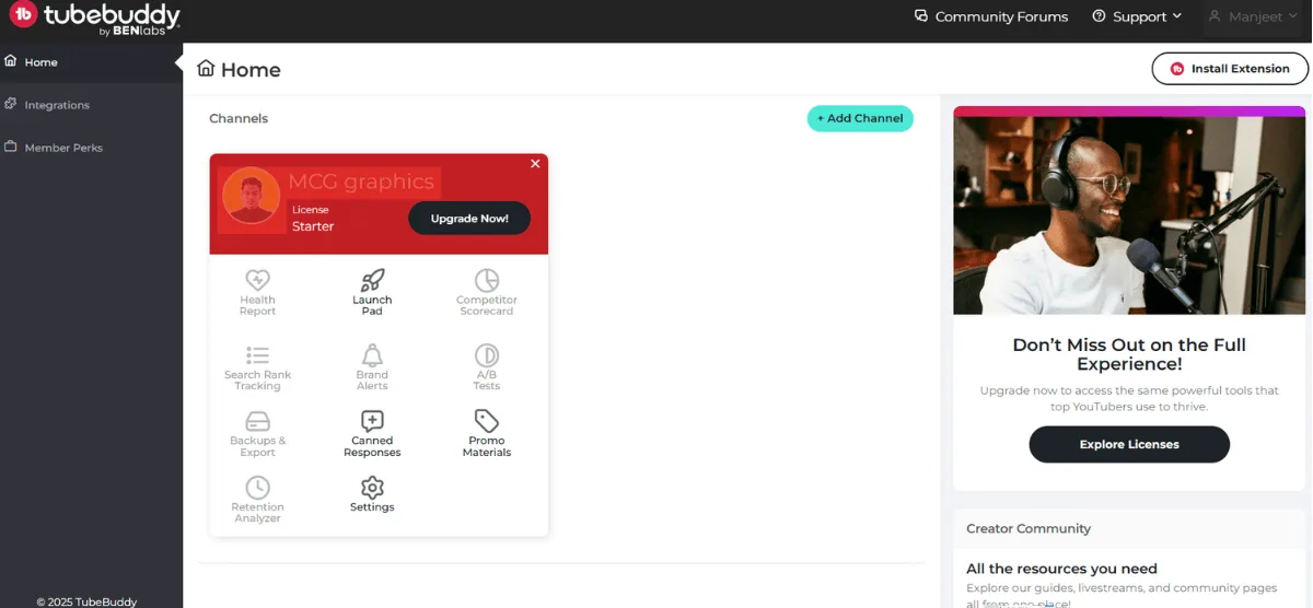 TubeBuddy-Dashboard