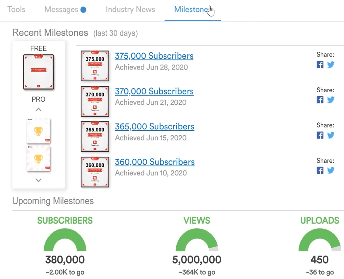 TubeBuddy-Milestone-Tracker-Tool