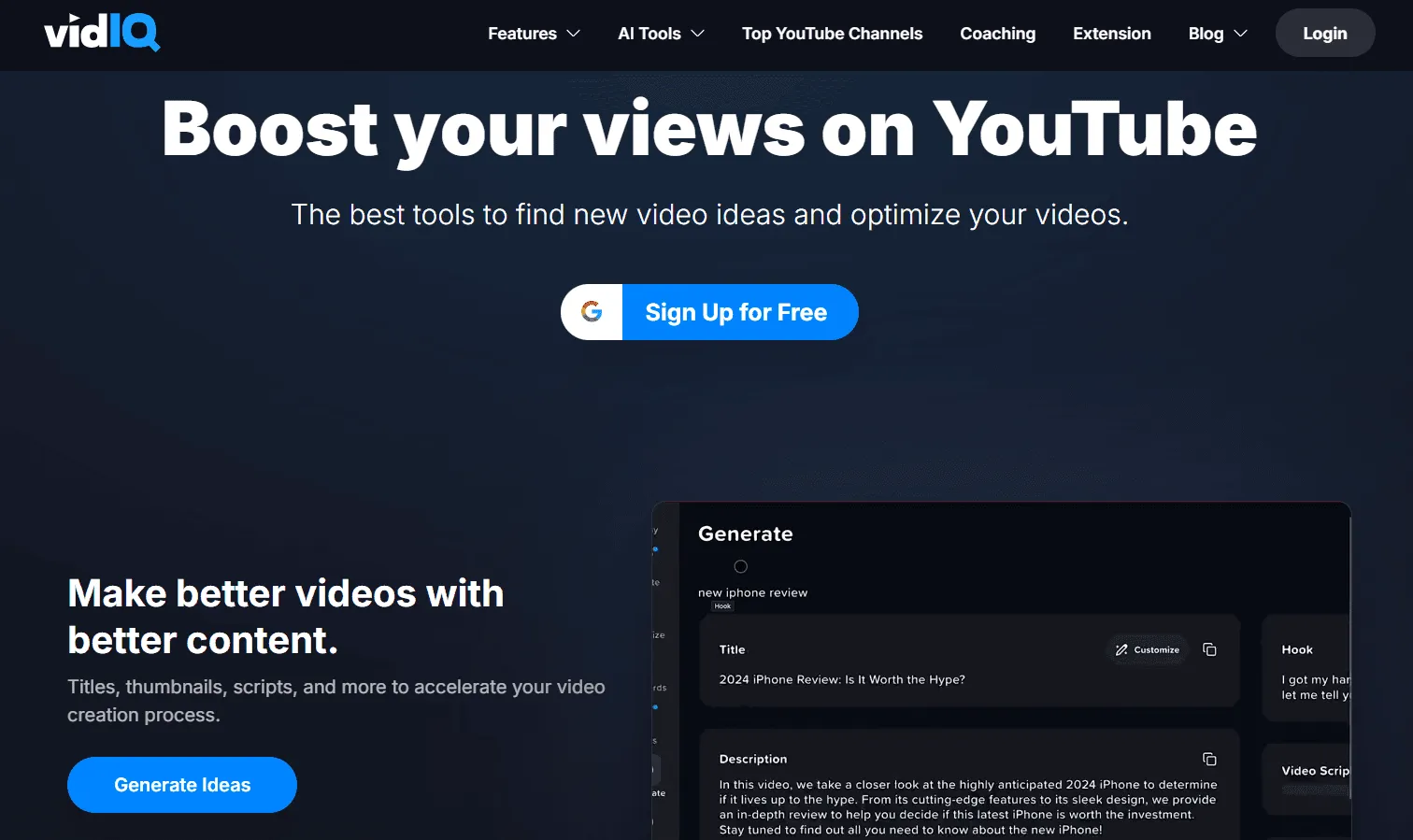 vidIQ-dashboard